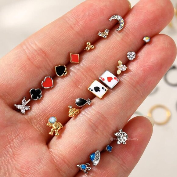 Stylish 20G Nose Rings Hoops Set - 10PCS Hypoallergenic Jewelry for Women - Picture 5 of 9